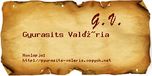 Gyurasits Valéria névjegykártya